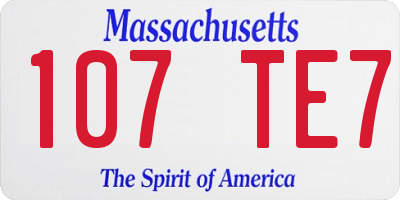 MA license plate 107TE7
