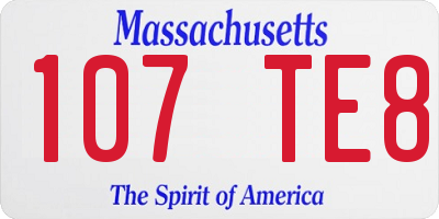 MA license plate 107TE8