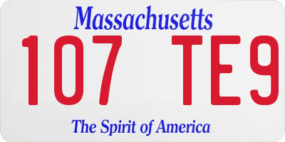 MA license plate 107TE9