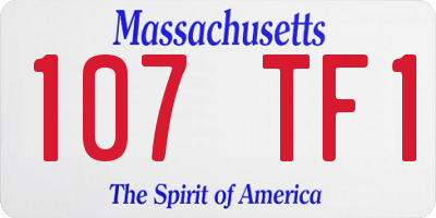MA license plate 107TF1
