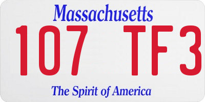 MA license plate 107TF3
