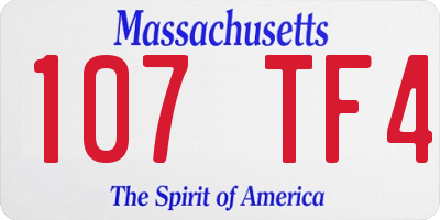 MA license plate 107TF4