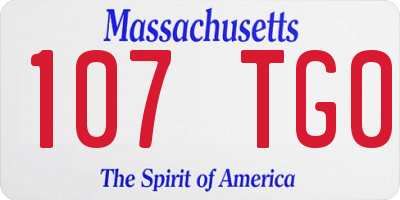 MA license plate 107TG0