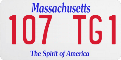 MA license plate 107TG1