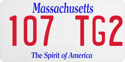 MA license plate 107TG2