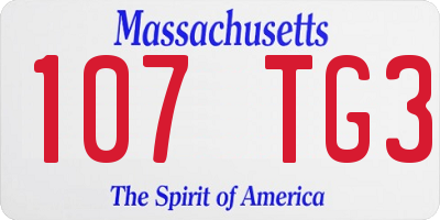 MA license plate 107TG3