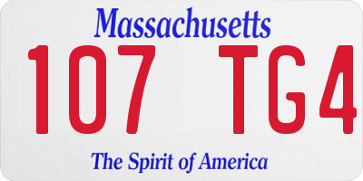 MA license plate 107TG4
