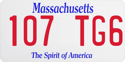 MA license plate 107TG6