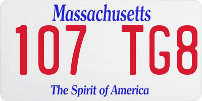 MA license plate 107TG8
