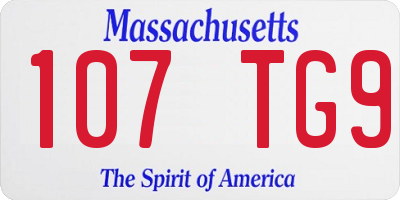 MA license plate 107TG9