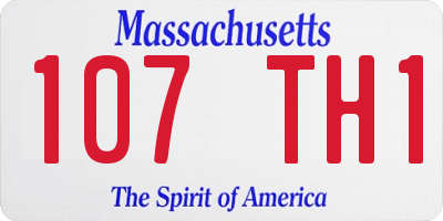 MA license plate 107TH1