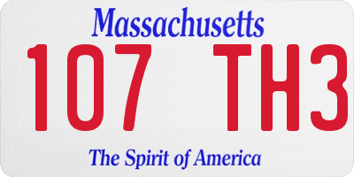 MA license plate 107TH3