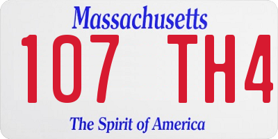 MA license plate 107TH4
