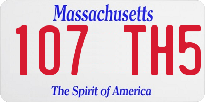 MA license plate 107TH5