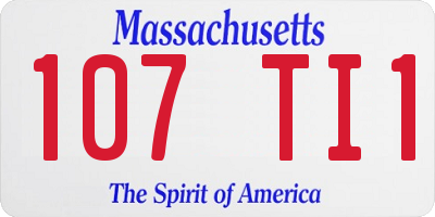 MA license plate 107TI1