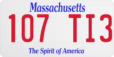 MA license plate 107TI3