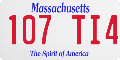 MA license plate 107TI4