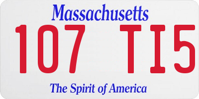 MA license plate 107TI5