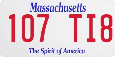 MA license plate 107TI8