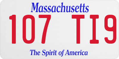 MA license plate 107TI9