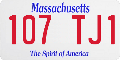 MA license plate 107TJ1