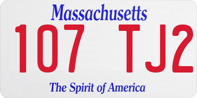 MA license plate 107TJ2