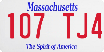 MA license plate 107TJ4