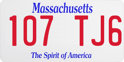 MA license plate 107TJ6