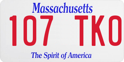 MA license plate 107TK0