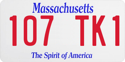 MA license plate 107TK1