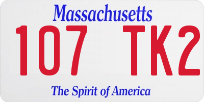 MA license plate 107TK2