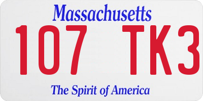 MA license plate 107TK3