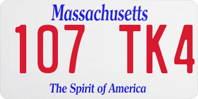 MA license plate 107TK4