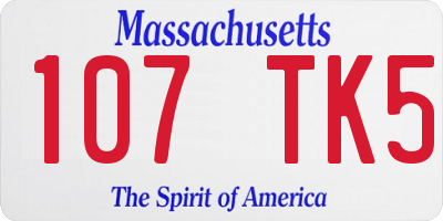 MA license plate 107TK5