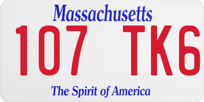 MA license plate 107TK6