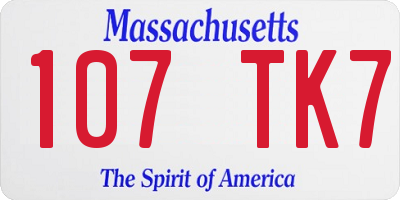 MA license plate 107TK7