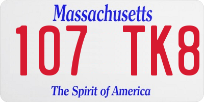 MA license plate 107TK8
