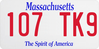 MA license plate 107TK9