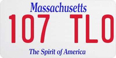 MA license plate 107TL0