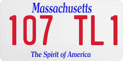MA license plate 107TL1