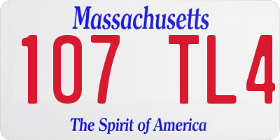 MA license plate 107TL4
