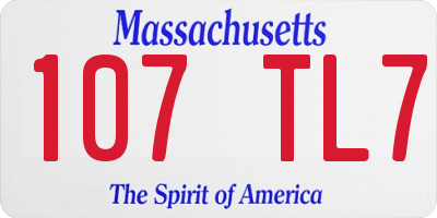 MA license plate 107TL7