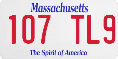 MA license plate 107TL9