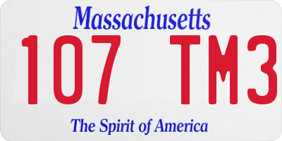 MA license plate 107TM3