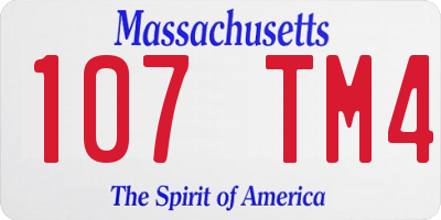 MA license plate 107TM4