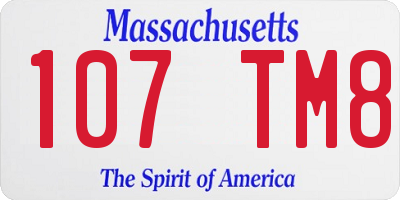 MA license plate 107TM8