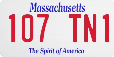 MA license plate 107TN1