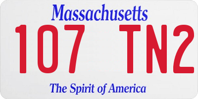 MA license plate 107TN2