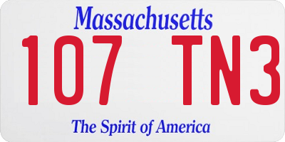 MA license plate 107TN3