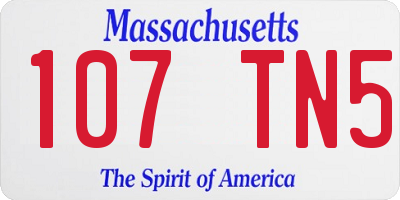 MA license plate 107TN5